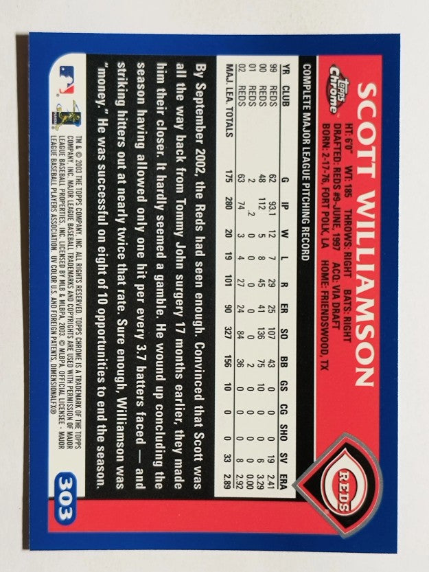 2003 Topps Chrome #303 Scott Williamson