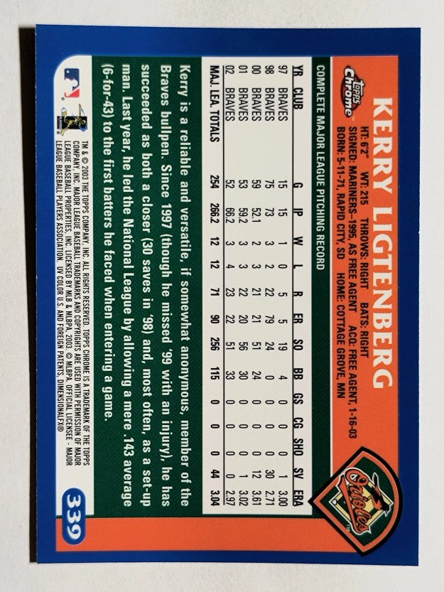 2003 Topps Chrome #339 Kerry Ligtenberg