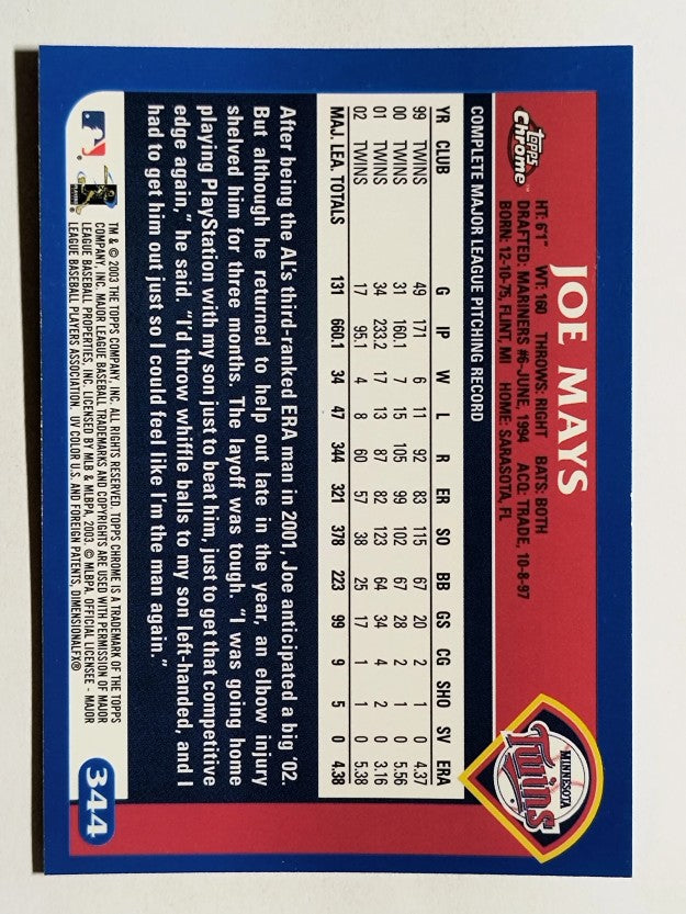 2003 Topps Chrome #344 Joe Mays