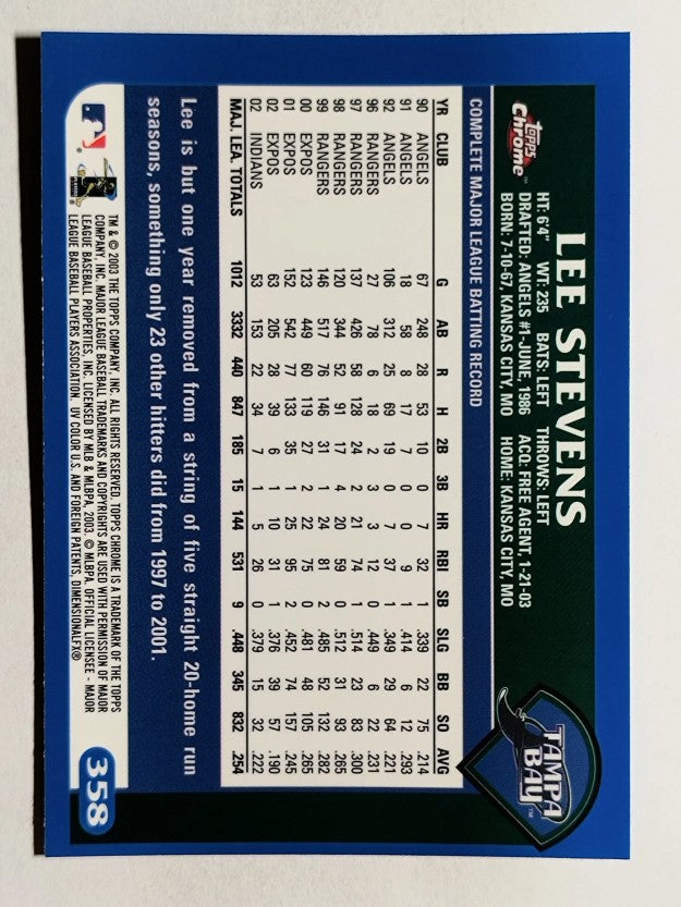 2003 Topps Chrome #358 Lee Stevens