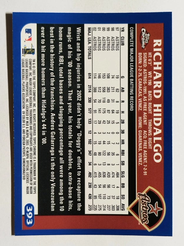2003 Topps Chrome #393 Richard Hidalgo