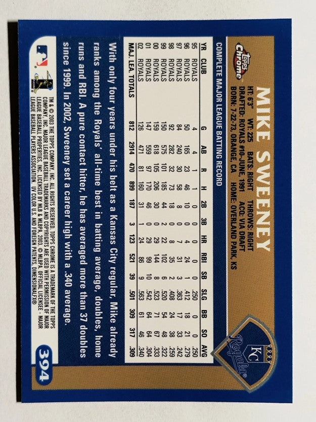 2003 Topps Chrome #394 Mike Sweeney