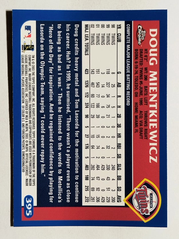 2003 Topps Chrome #395 Doug Mientkiewicz