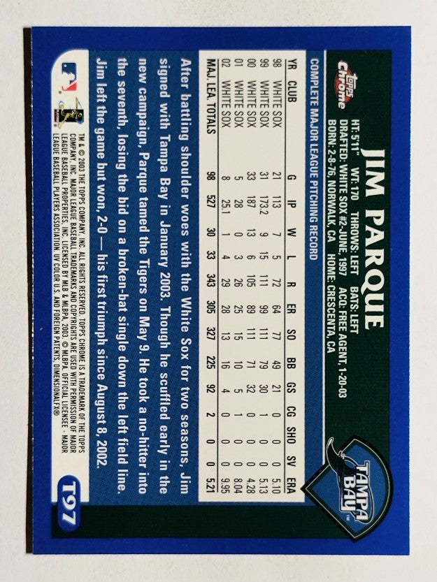 2003 Topps Chrome Traded #T97 Jim Parque