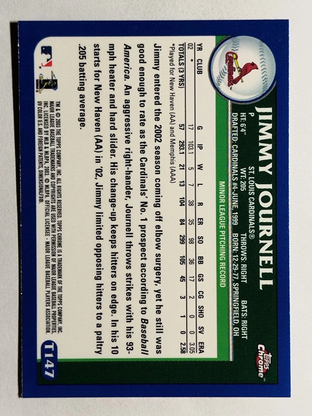 2003 Topps Chrome Traded #T147 Jimmy Journell PROS