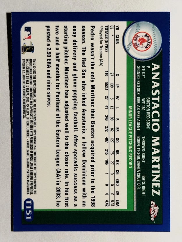 2003 Topps Chrome Traded #T151 Anastacio Martinez PROS