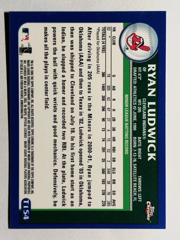 2003 Topps Chrome Traded #T154 Ryan Ludwick PROS