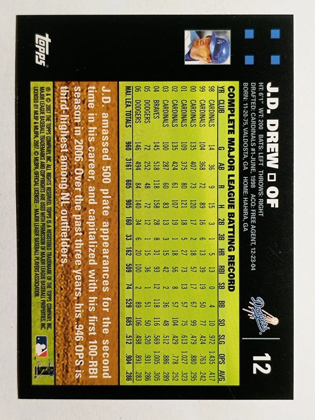 2007 Topps #12 J.D. Drew