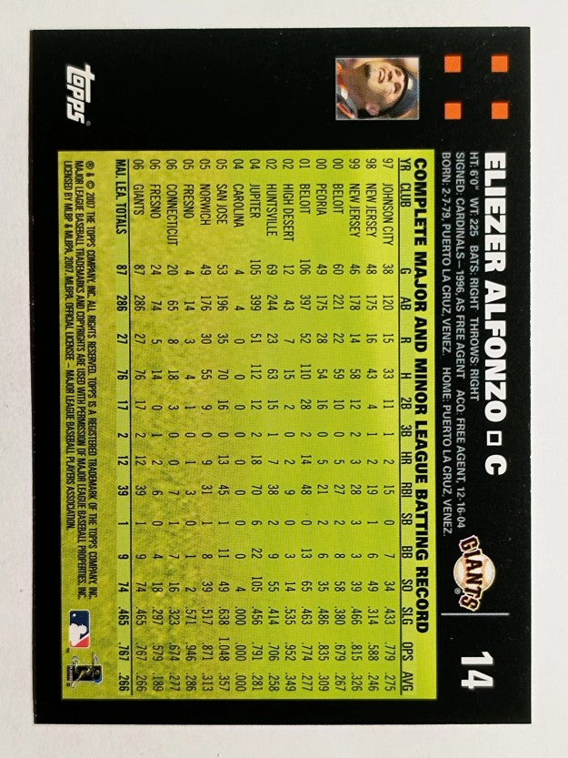 2007 Topps #14 Eliezer Alfonzo