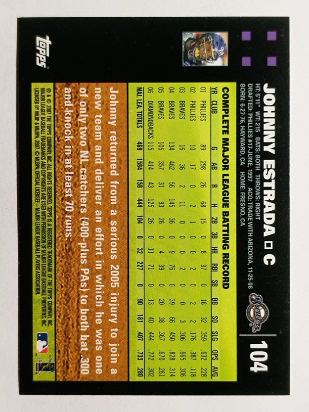 2007 Topps #104 Johnny Estrada