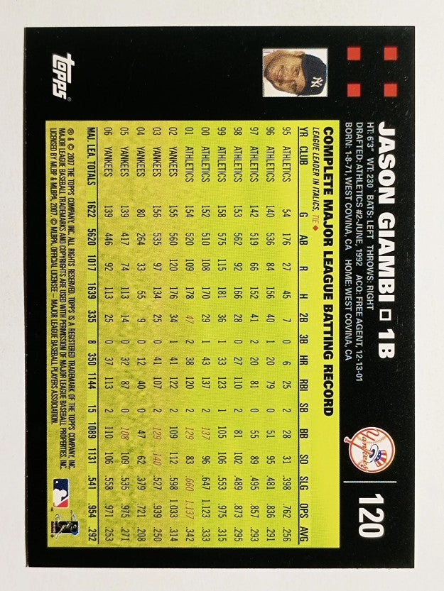 2007 Topps #120 Jason Giambi