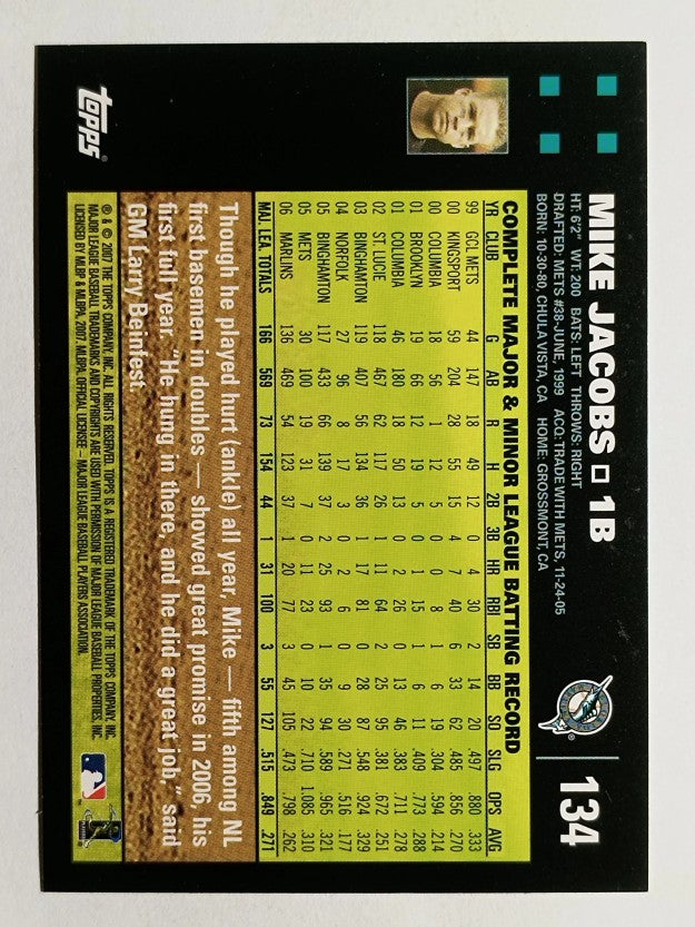 2007 Topps #134 Mike Jacobs