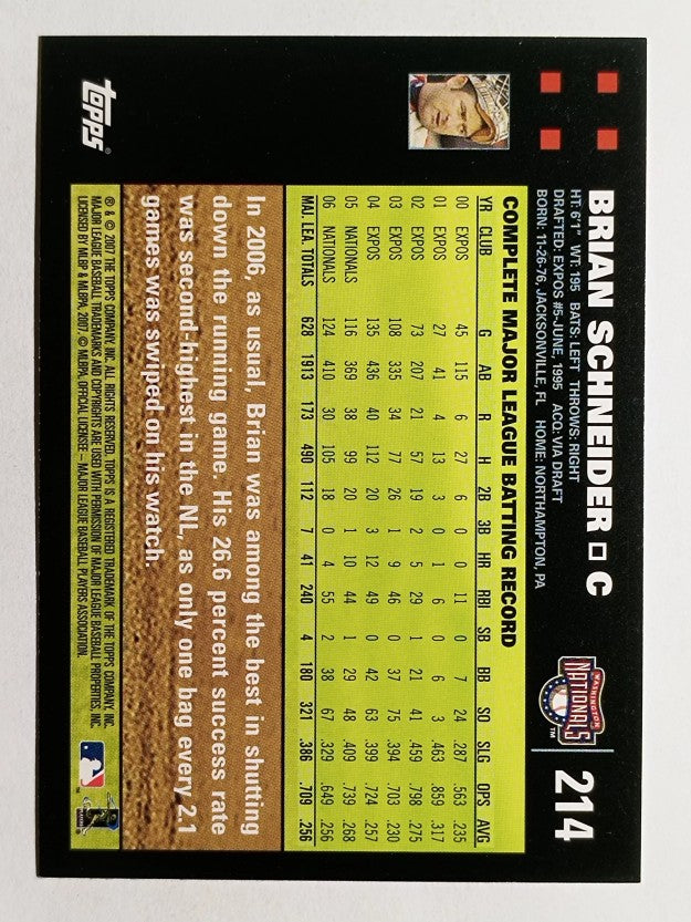 2007 Topps #214 Brian Schneider