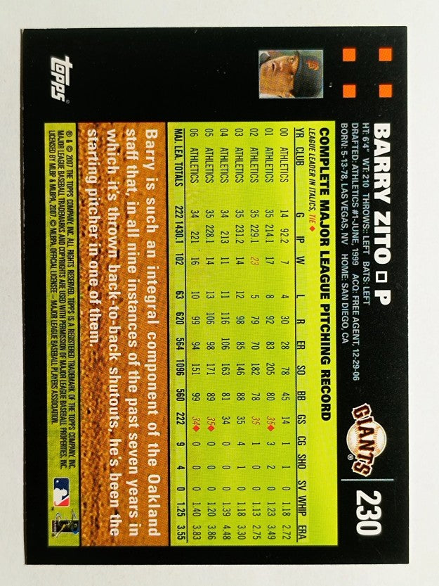2007 Topps #230 Barry Zito