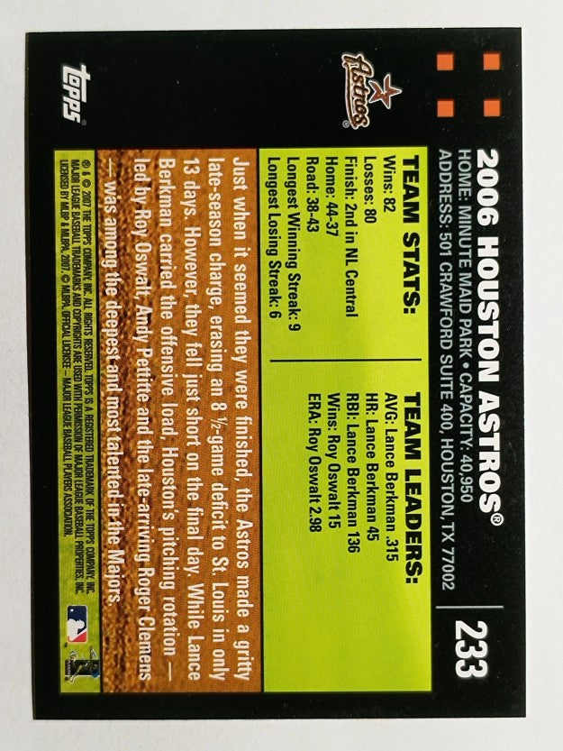 2007 Topps #233 Houston Astros