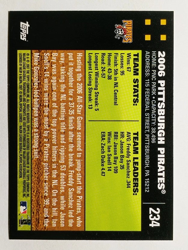 2007 Topps #234 Pittsburgh Pirates