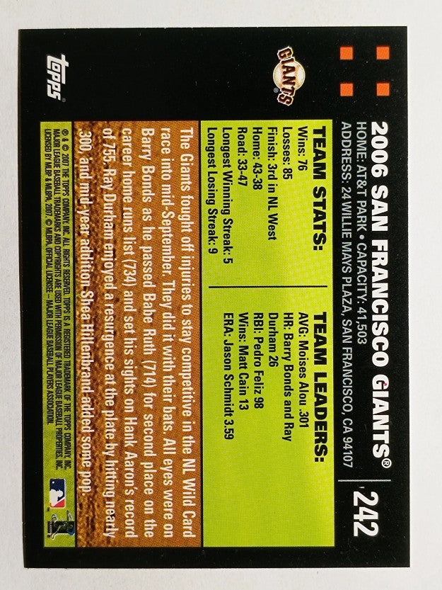 2007 Topps #242 San Francisco Giants