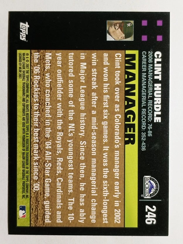 2007 Topps #246 Clint Hurdle MG