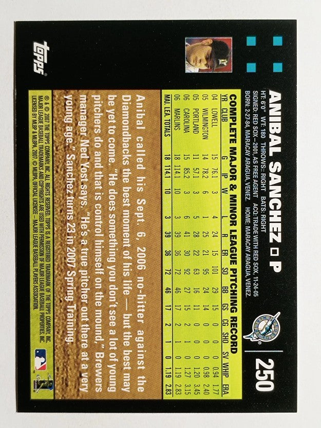 2007 Topps #250 Anibal Sanchez