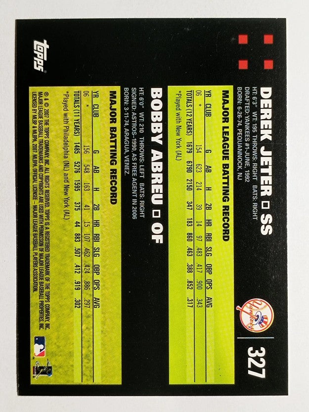 2007 Topps #327 B.Abreu/D.Jeter CC