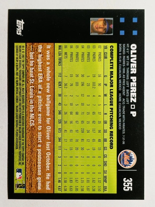 2007 Topps #355 Oliver Perez