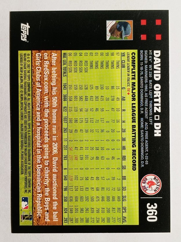 2007 Topps #360 David Ortiz