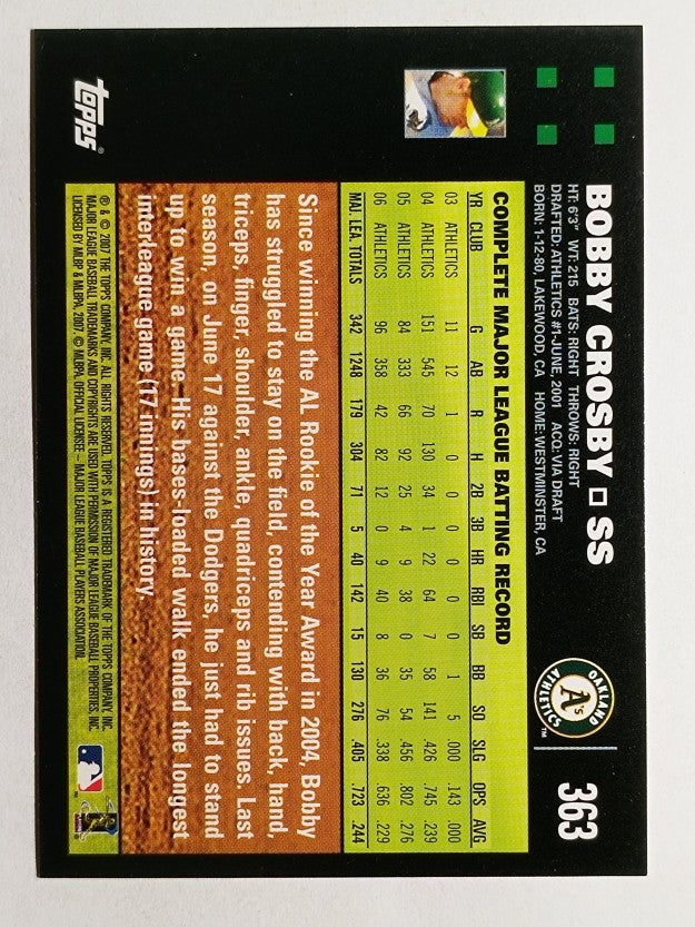 2007 Topps #363 Bobby Crosby