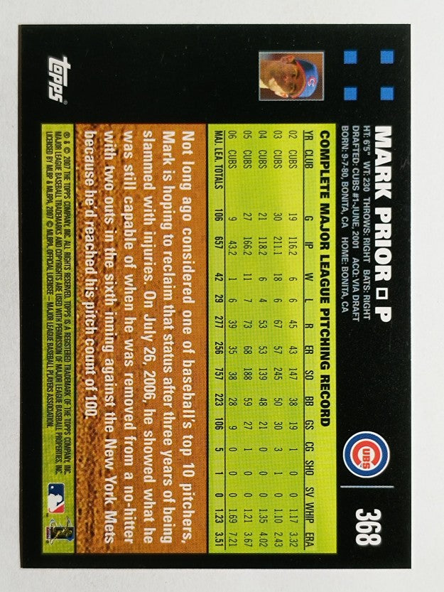 2007 Topps #368 Mark Prior