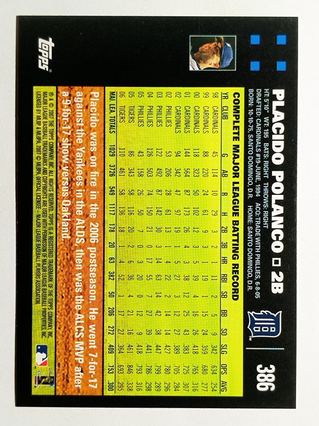2007 Topps #386 Placido Polanco