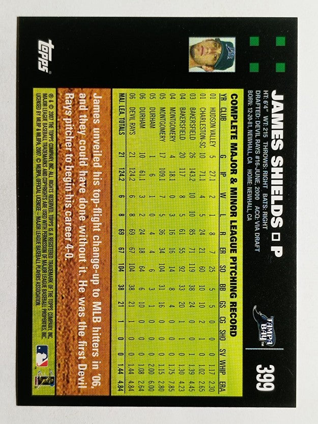 2007 Topps #399 James Shields