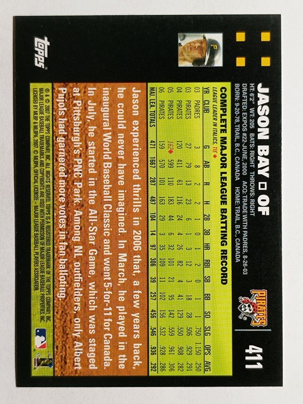 2007 Topps #411a Jason Bay