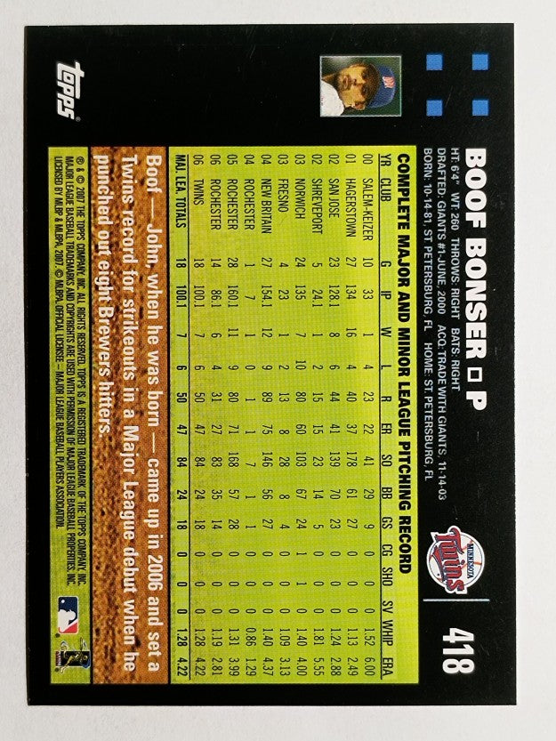 2007 Topps #418 Boof Bonser