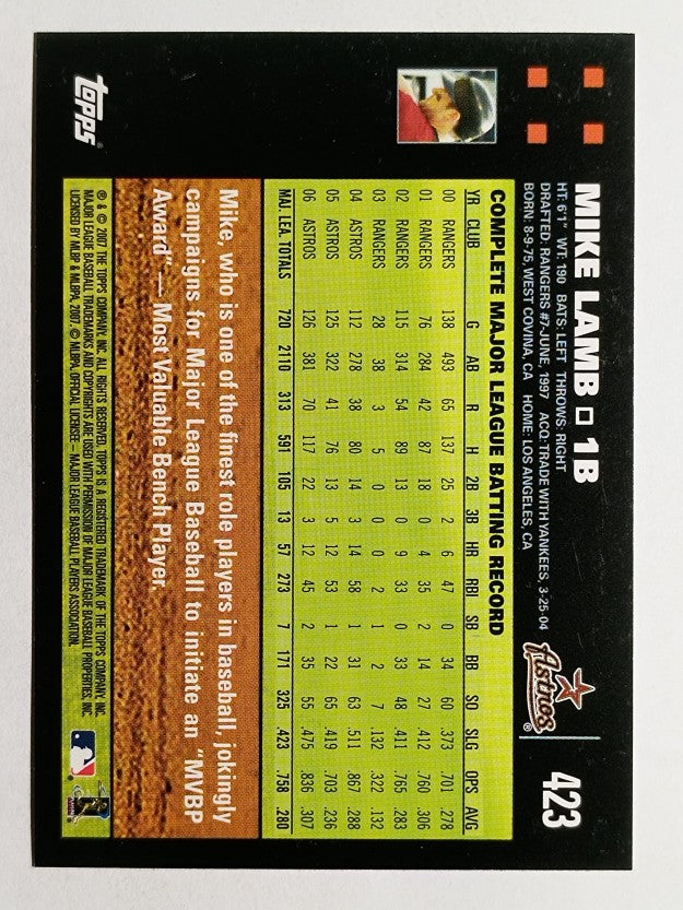 2007 Topps #423 Mike Lamb