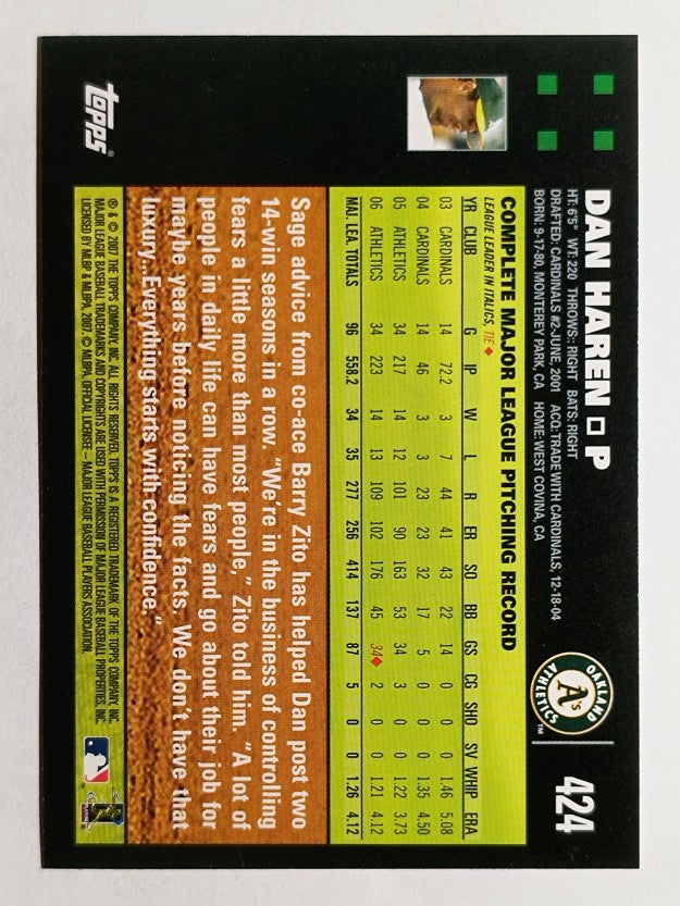 2007 Topps #424 Dan Haren