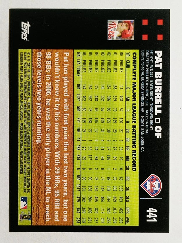 2007 Topps #441 Pat Burrell