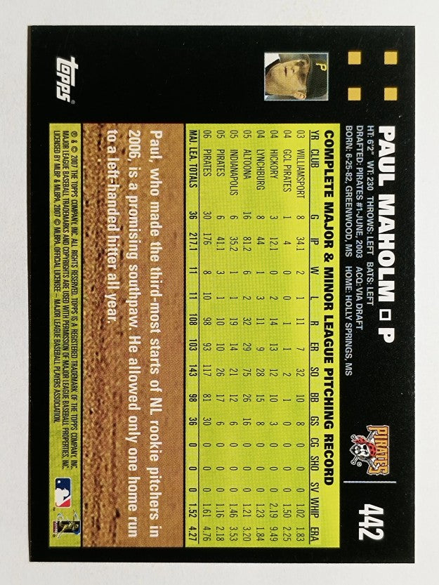 2007 Topps #442 Paul Maholm