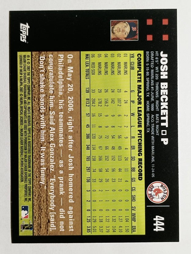 2007 Topps #444 Josh Beckett