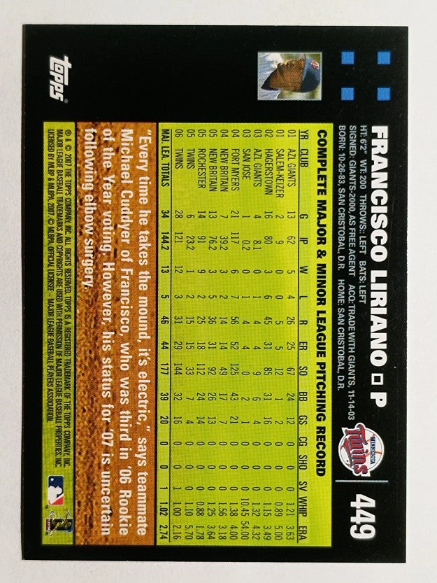 2007 Topps #449 Francisco Liriano