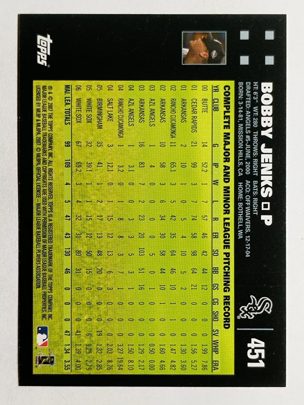 2007 Topps #451 Bobby Jenks