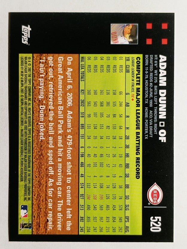 2007 Topps #520 Adam Dunn
