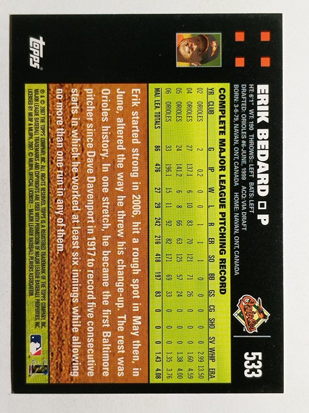 2007 Topps #533 Erik Bedard