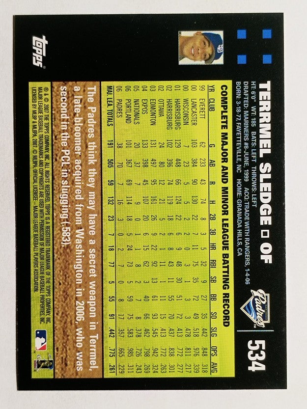 2007 Topps #534 Terrmel Sledge