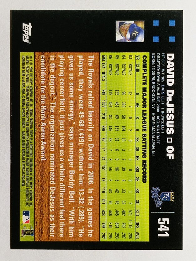 2007 Topps #541 David DeJesus