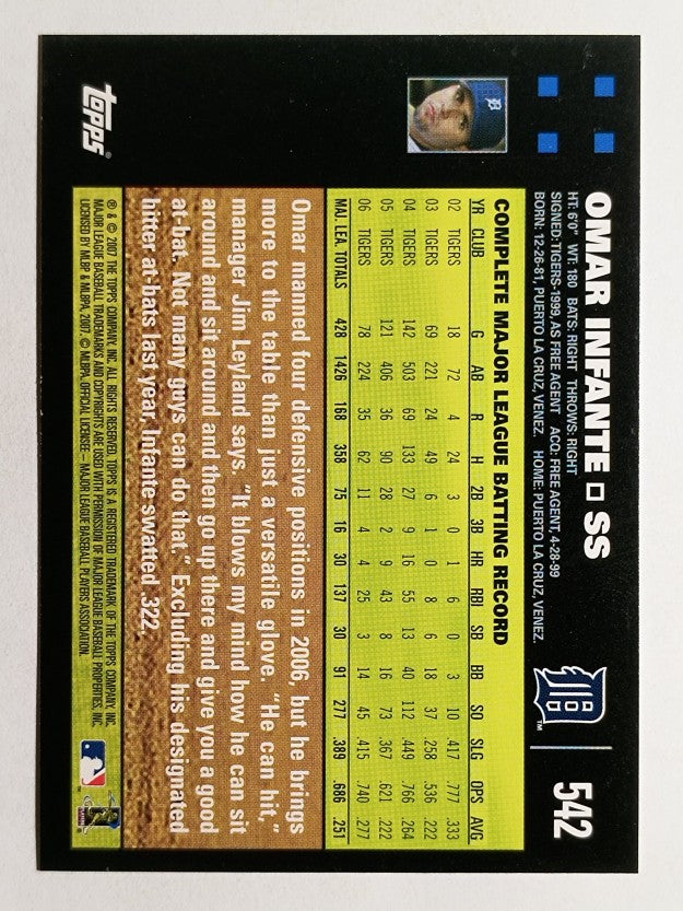 2007 Topps #542 Omar Infante