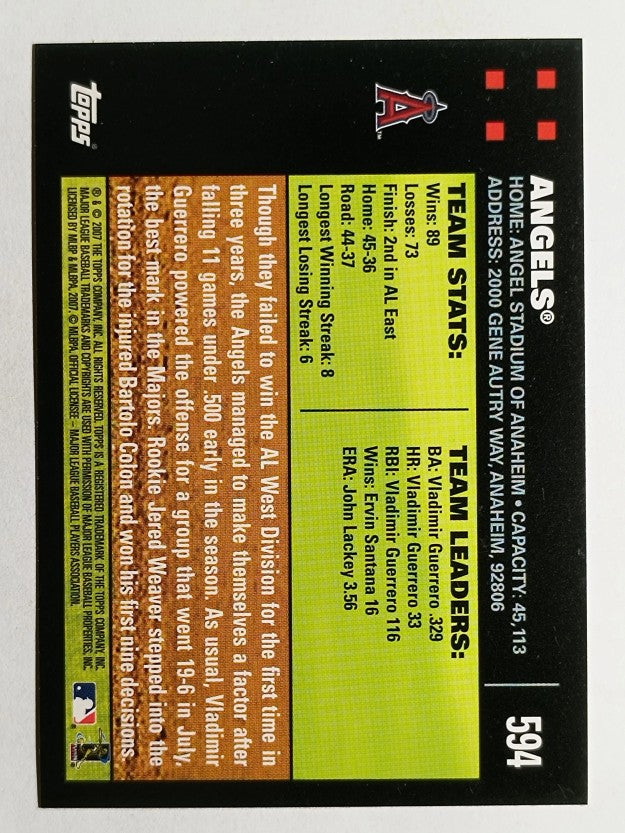 2007 Topps #594 Los Angeles Angels