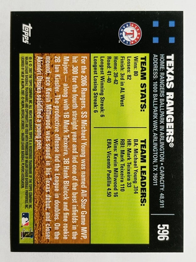 2007 Topps #596 Texas Rangers