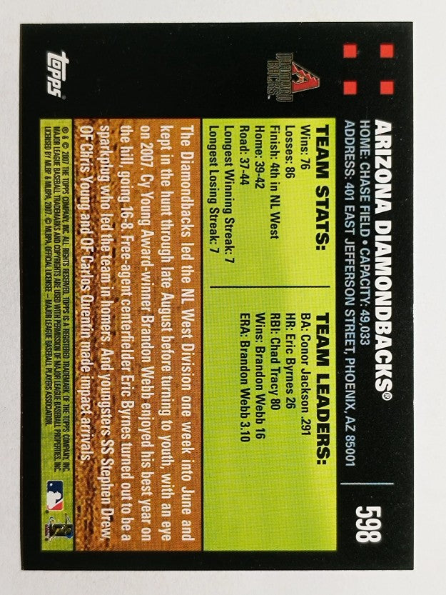 2007 Topps #598 Arizona Diamondbacks