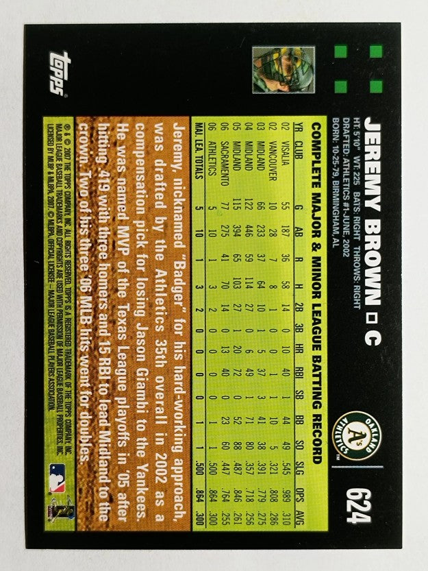 2007 Topps #624 Jeremy Brown