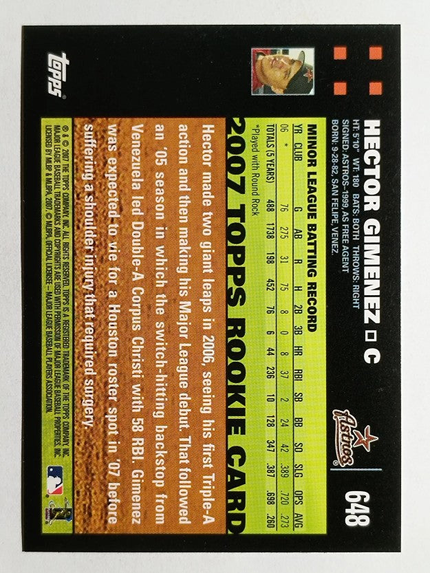 2007 Topps #648 Hector Gimenez