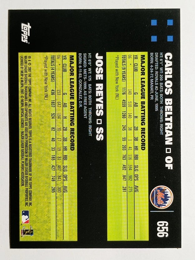 2007 Topps #656 Carlos Beltran/Jose Reyes CC
